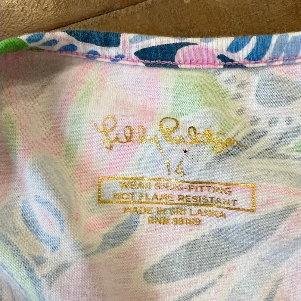 Lilly Pulitzer Sammy tropical floral pajamas girls 14